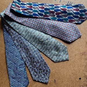 Vintage STRUCTURE mens 5 day work week silk tie lot